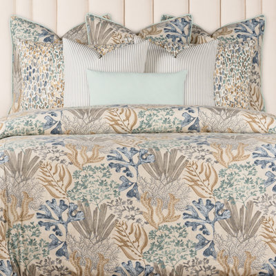 Ensemble de housse de couette 100% coton Magnolia Home Fashions Offshore Aqua