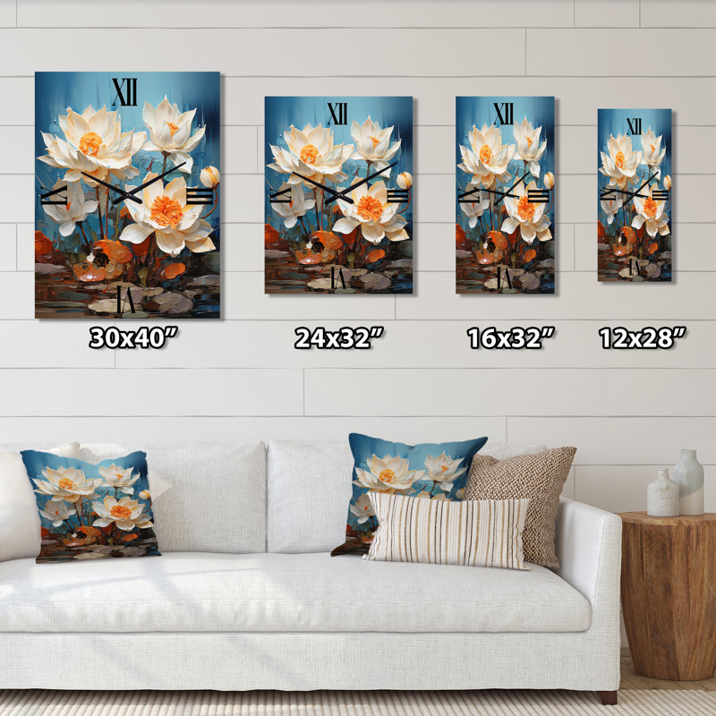 Horloge murale Kiahna - Jonquilles, Très grand