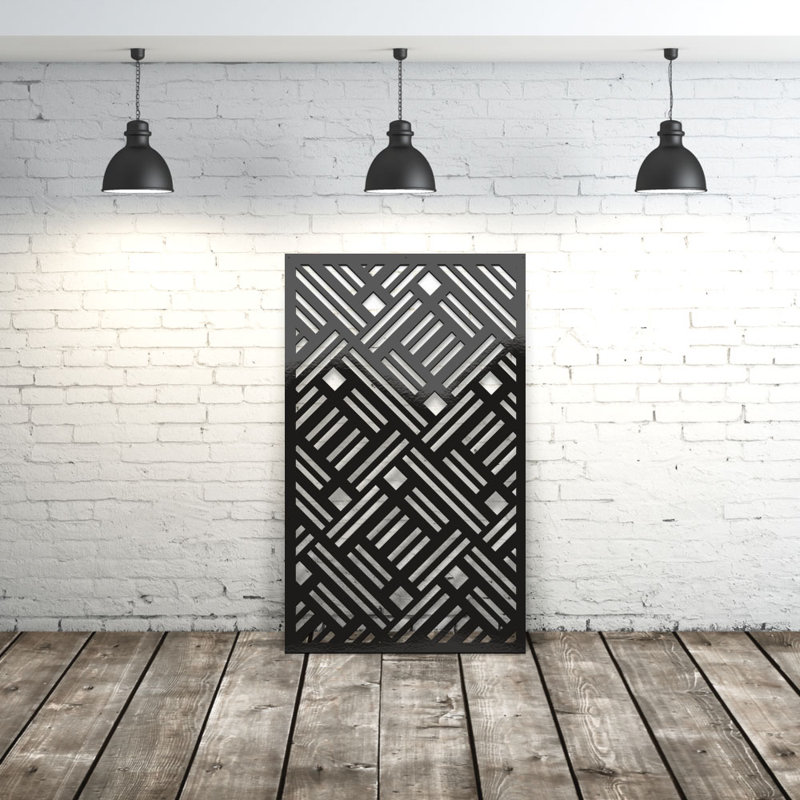 Panneau d'intimité moderne en aluminium découpé au laser de style moderne - art mural en métal thermolaqué pour l'extérieur, cloison de clôture décorative