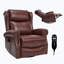 Fauteuil inclinable manuel chauffant chauffant avec fauteuil à bascule et pivotant en cuir véritable, rouge