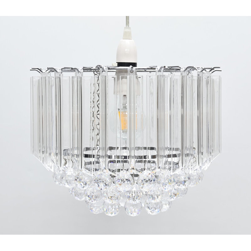 22cm H Acrylic Round Pendant Shade ( Screw On ) in Clear