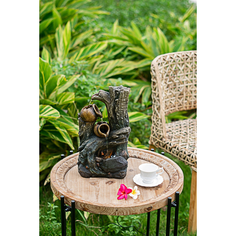 Decorative Broken Pot Water Fountain With LED Light