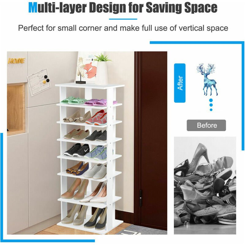 14 Pair Shoe Rack, White