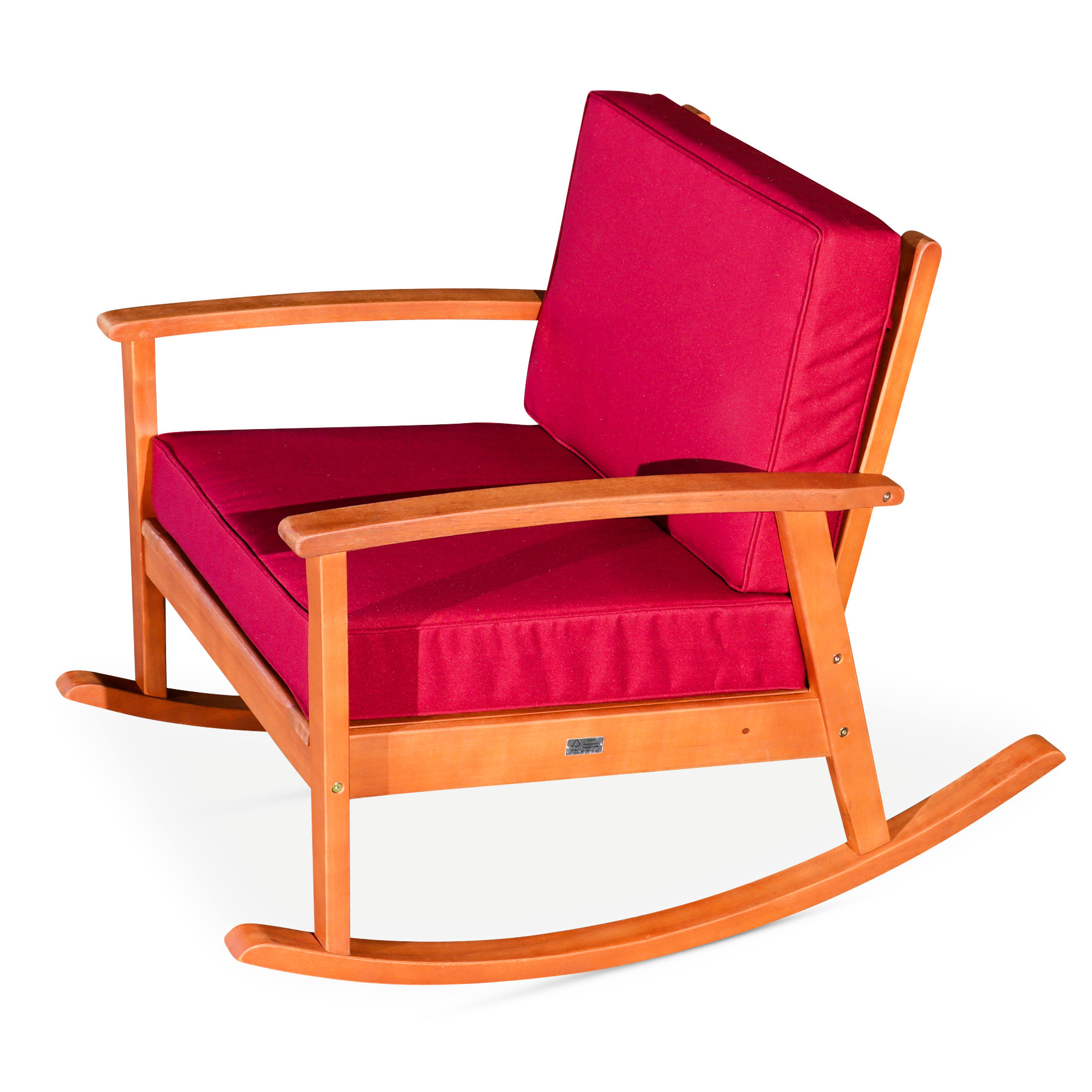 Ebern Designs Eucalyptus Rocking Chair, Driftwood Grey, Cozy With ...