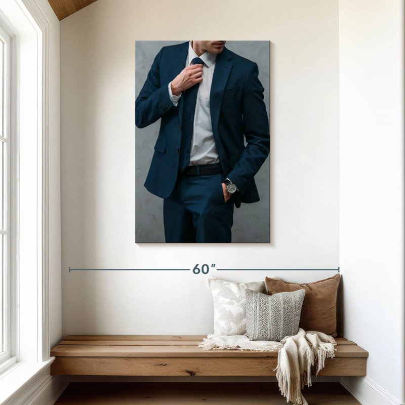 Shuttleworth Man Wearing Suit, 45" H x 30" W
