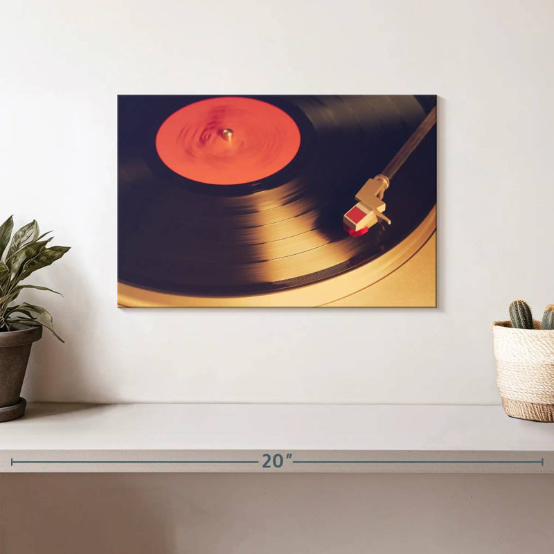 Joueur de vinyle rétro, H 8 po x l 12 po