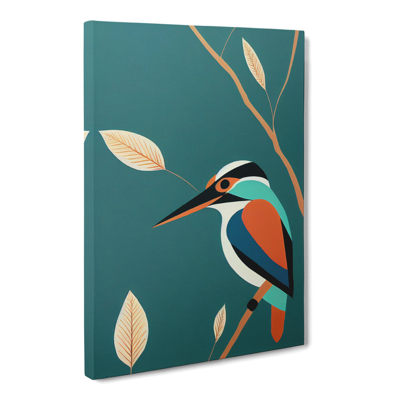 Boltwood Kingfisher Minimalism - Wrapped Canvas, 50cm H x 35cm W x 3cm D