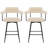 Kiylan Swivel Upholstered 26.7" Linen Counter Stool with Curved Wing Back and Metal Frame-983346175