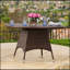 Table de salle à manger d'extérieur CORSICA RD, osier en PE durable, structure en fer thermolaqué, résistante à l'eau, idéale pour le patio et le porche