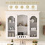 Armoire à pharmacie murale, armoire de salle de bain murale avec 2 portes en verre, armoire de rangement encastrée au-dessus de la toilette avec rangement, blanc