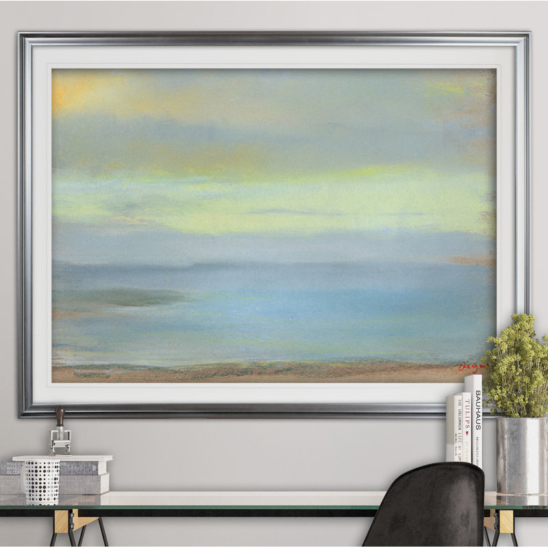« marine coucher », impression, Cadre argenté, H 28 po x l 38 po x P 1,5 po