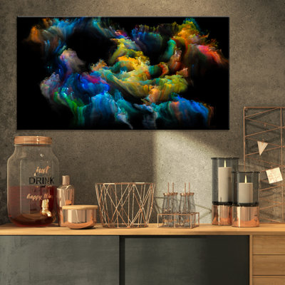 « canvas », reproduction d’impression sur toile tendue contemporaine « color fractal brush »
