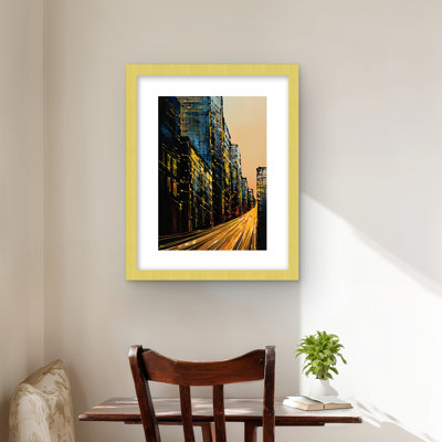 In the street of empire state building - Framed Matted Print