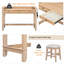 Ensemble de table de salle à manger 4 pièces pour 3 personnes, ensemble de table et chaises de cuisine rétro avec 3 tiroirs de rangement, idéal pour les petits espaces-120311004