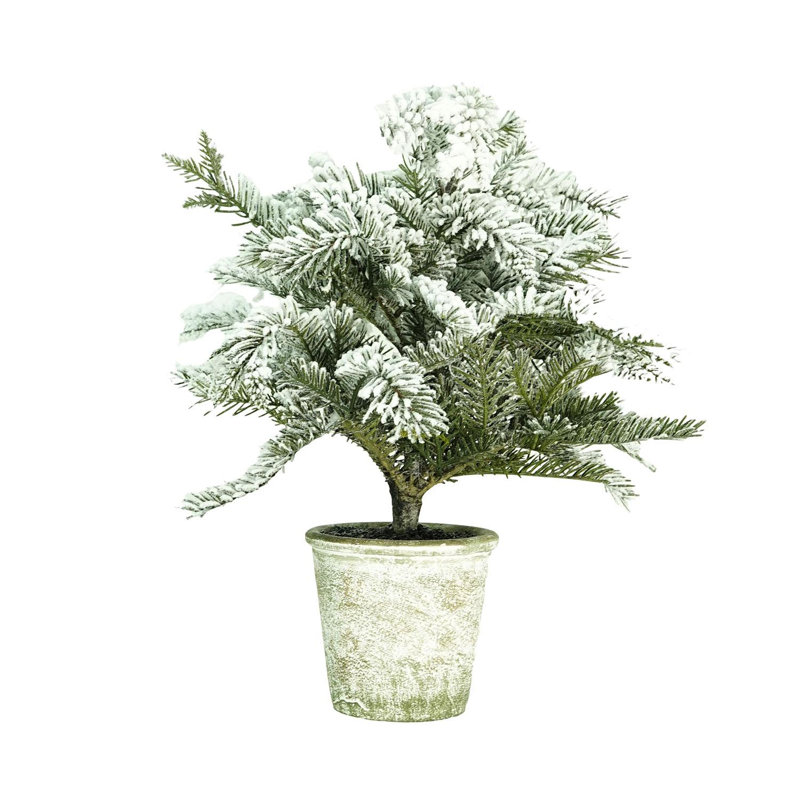Pin artificiel blanc et vert 20 po avec pot