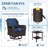 4-Piece Outdoor Patio Set With Fire Pit Table, Swivel Chairs, Side Table & Blue Cushion-424698347-424698350