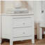 Table de chevet 2 tiroirs pour chambre à coucher, table de chevet rétro Mid-Century avec design classique, blanc-757609193