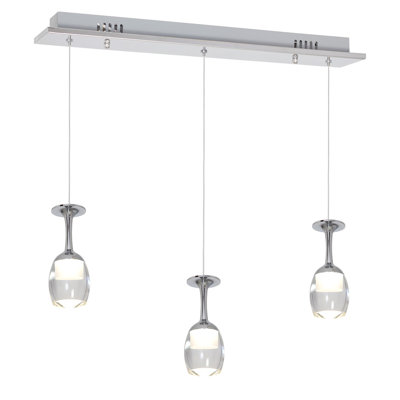Shuai 3-Light Kitchen Island Teardrop LED Pendant