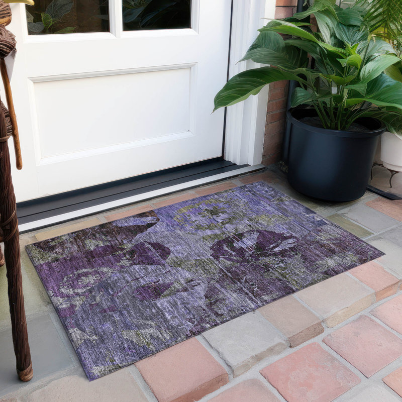 Tapis intérieur / extérieur Oatfield avec envers antidérapant, Rectangle 1 pi 8 po x 2 pi 6 po