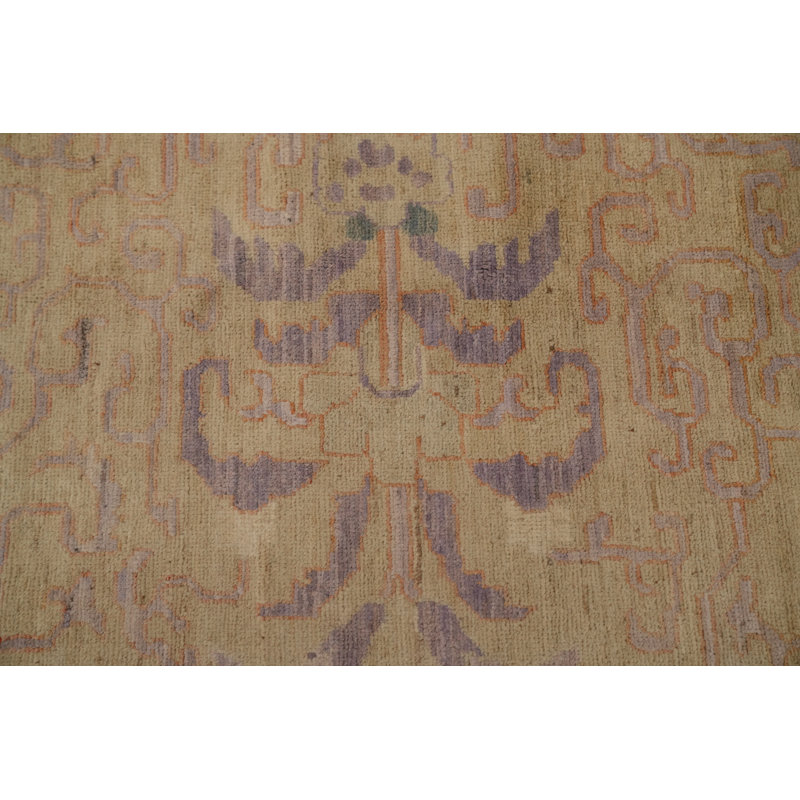 Tapis oriental art déco à motif végétal 11 x 12