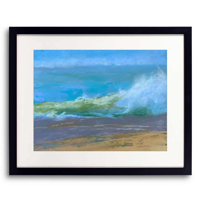 Vague dans l'abstrait par Dina Gardner, H 17,25 po x l 21,25 po x P 0,875 po, Papier avec cadre noir