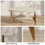 Table basse 33,46 po avec tablettes de rangement à 2 niveaux et trois pieds en fer massif pour le salon, la chambre à coucher et le bureau