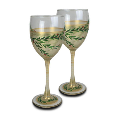 Holiday Vine 11 oz. Stemmed Wine Glass