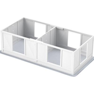Puppy Whelping Pen With Waterproof Pad, Panels For View, Adjustable Entrance, Double Chamber, Non-slip Pads, Small Dogs Box, Panels, Room, Slip, Dogs,