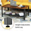 Table basse Console avec tablette de rangement et structure en métal aspect bois brun-278214352