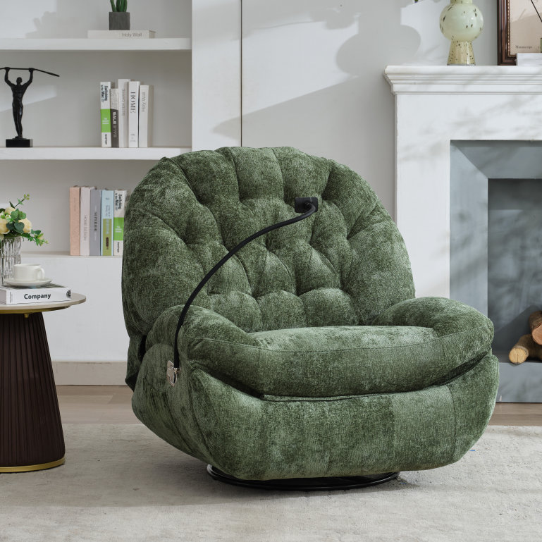 Upholstered Shell Chair, Green