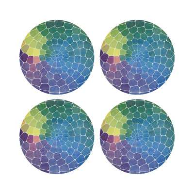 Mosaic Vegan Leather Round Pebble Placemat