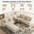 4-Piece Modular Corduroy Sectional Sofa with Ottoman, Reconfigurable Couch Sectional for Living Room, Bedroom, Office-192082825-191823601