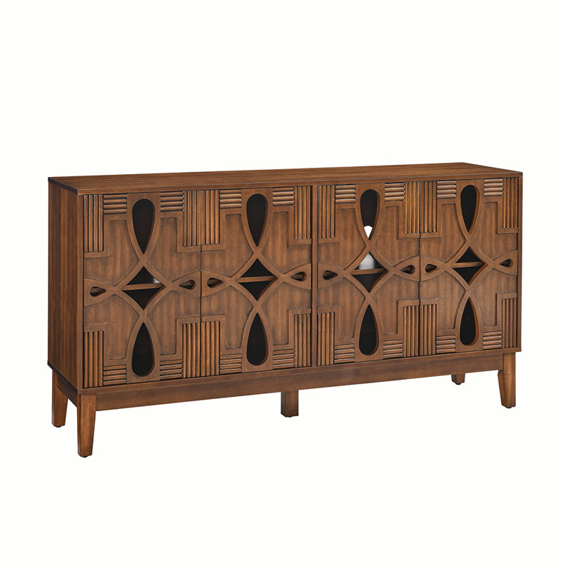 Console Table with Storage Cabinet, Brown