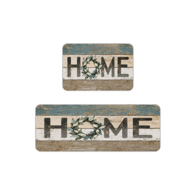 Minimalist Solid Tone, 2 Count Non Slip Kitchen Mats