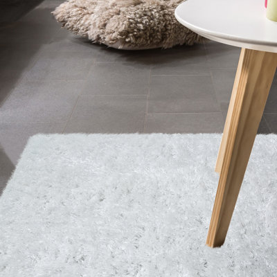 Tapis blanc à poils longs Concetta