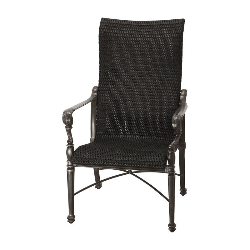 Grand Terrace Woven High Back Dining Chair, Vintage, Mahogany