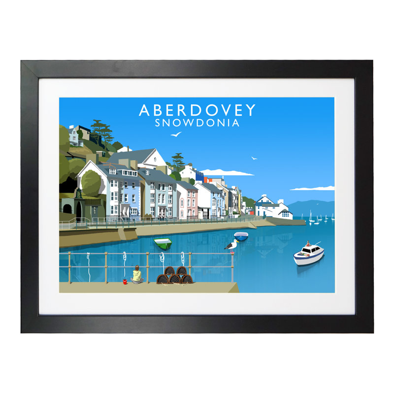 Aberdovey by Richard O'Neil - Print, 33.5 cm H x 43.5 cm W x 2.2 cm D, Black Wood Frame