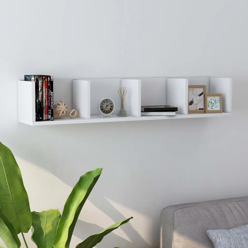 7.1cm H Wall Mounted Media Storage, White