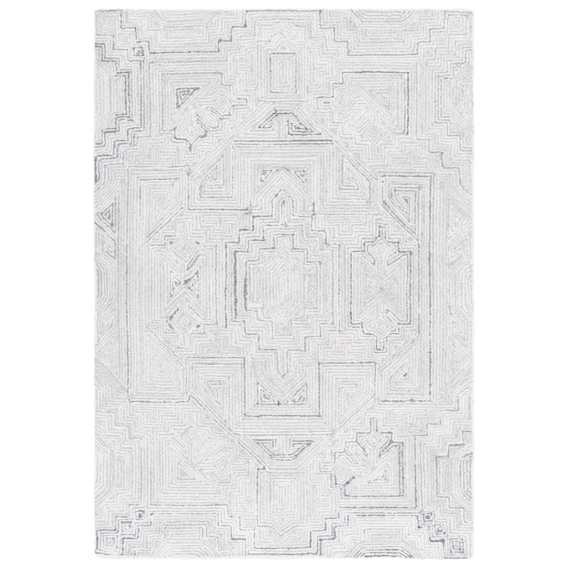 Metro 779 Hand Tufted 60% Wool; 40% Viscose Geometric Rug, Rectangle 5' x 8'