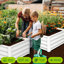 Galvanized Raised Metal Garden Bed, Planter Boxes with Open Base, Safety Edge & Support Poles, Includes Gardening Glove-88299399-88299398-88299392