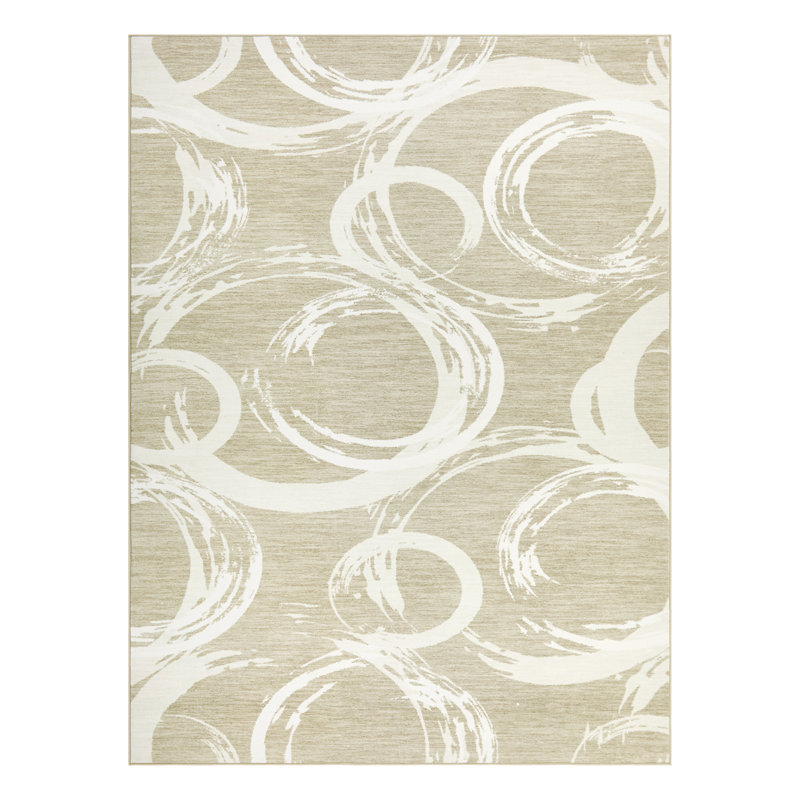 Tapis noir Mid Mid Century Modern, Beige