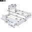 Lit plateforme simple avec tête de lit à DEL, 3 tiroirs et lit gigogne, blanc, aucun sommier requis, blanc-665050706