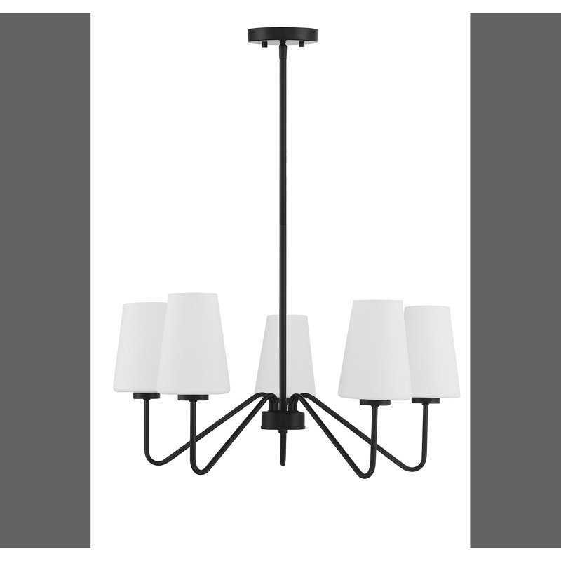 Lustre 5 lumières Meridian, Noir