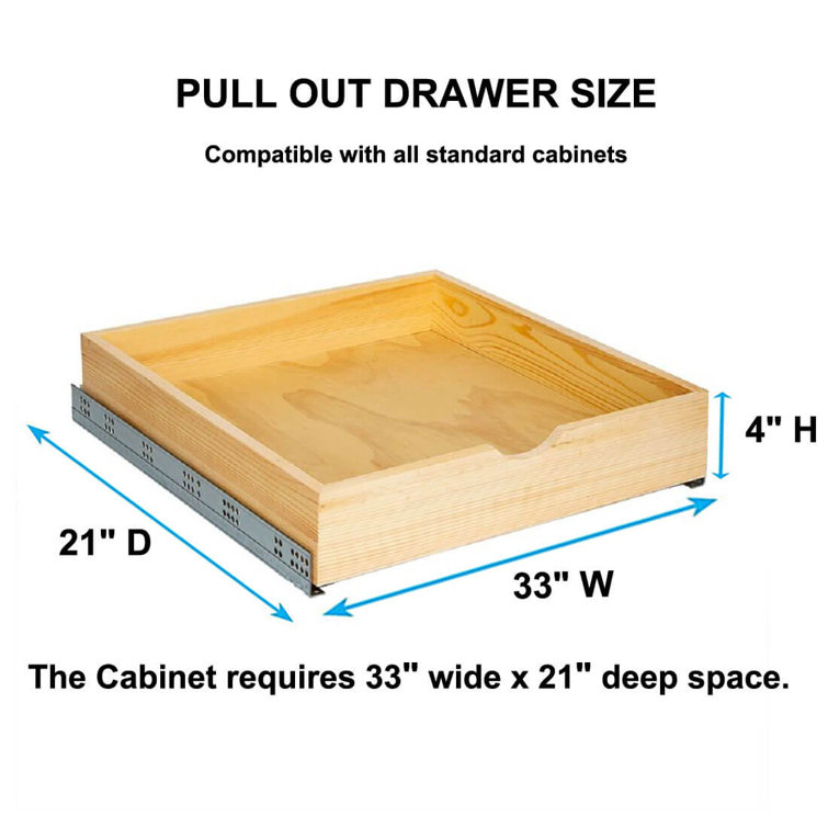 Milani Pull Out Drawer Rebrilliant Size: 3 H x 33 W x 21 D