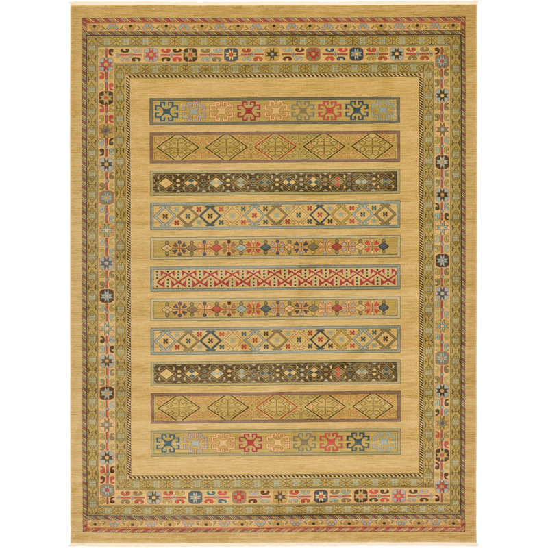 Tapis à motif géométrique Jaeden, Rectangle 3 pi 3 po x 5 pi 3 po, Tanné