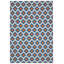 Tapis bleu / orange en laine tissé à plat à la main New Ashford