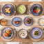 16 Pieces Dinnerware, Pocelain Round Plate, Dinner Plate, Dessert Plate, Soup Bowl And Bowl With Vertical Edge, Serve For 4 Person, Blue And Black-117546789