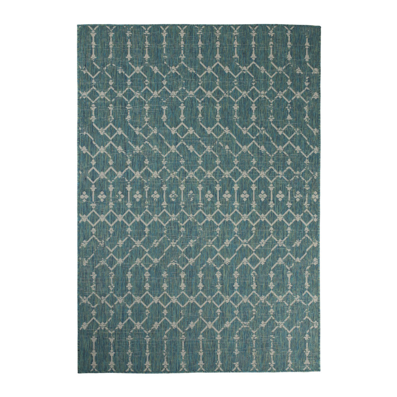 Tapis d'extérieur de qualité supérieure en polypropylène à motif géométrique, Rectangle 5 pi 3 po x 7 pi 6 po