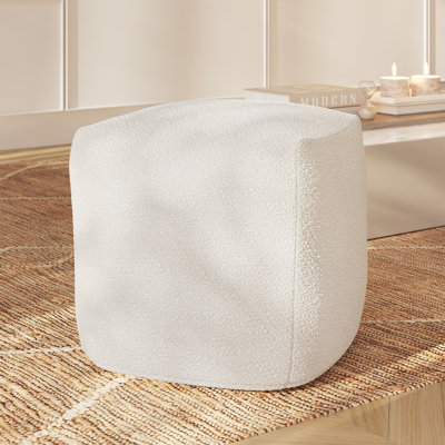 Metz 18" Boucle Fabric Pouf