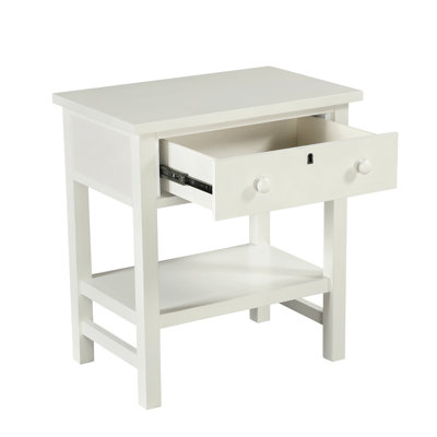Finley 1-Drawer Storage Nightstand - Antique White